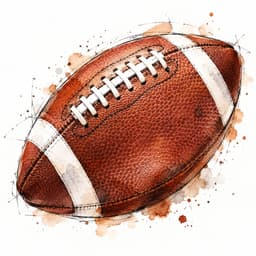 Ink and watercolor football