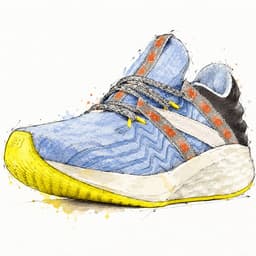 Ink and watercolor running shoe